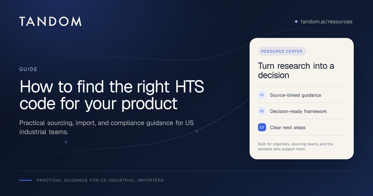 How to find the right HTS code for your product | Tandom