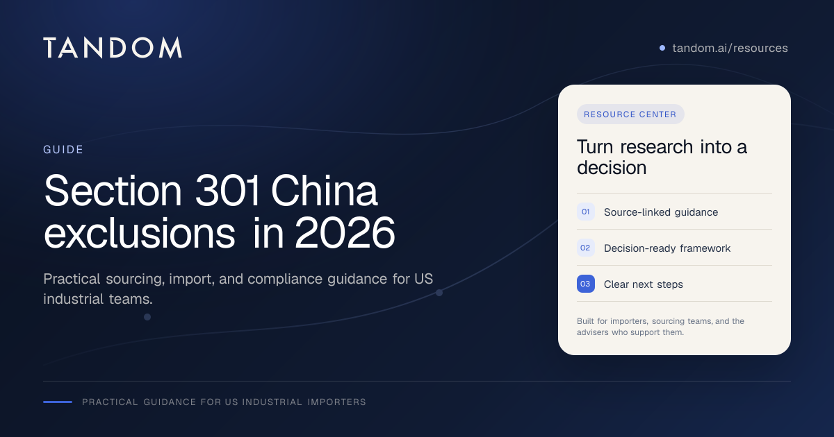 How Section 301 China tariff exclusions work in 2026 | Tandom